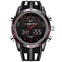 halpa Älykellot-Miesten Digitaalinen Watch Japani Silikoni Musta  30 m Vedenkest&amp;auml;v&amp;auml; Kalenteri Ajanotto Analogi-digitaali Ylellisyys Vintage Vapaa-aika Rannerengas Tyylik&amp;auml;s - Musta Punainen Sininen / Loistava