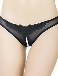 voordelige -Sierstenen Netstof Gat, Effen G-string/tanga Dames Medium Taille