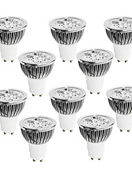 billige -10pcs 4 W 400-450 lm GU10 LED-spotpærer 4 LED perler Høyeffekts-LED Mulighet for demping Varm hvit / Kjølig hvit / Hvit 220-240 V / 10 stk. / RoHs