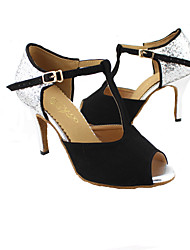 abordables -Mujer Zapatos de Baile Latino / Salón Sintéticos Sandalia Tacón Personalizado Personalizables Zapatos de baile Rojo / Azul / Naranja / Cuero / Cuero