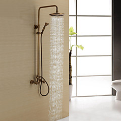 Dusjkran - Antikk Antikk Messing Dusjsystem Keramisk Ventil Bath Shower Mixer Taps / To Håndtak tre hull Dusjkran - Antikk Antikk Messing Dusjsystem Keramisk Ventil Bath Shower Mixer Taps / To Håndtak tre hull
