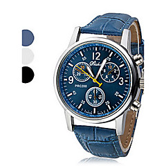 Homens Relógio de Pulso Quartzo Relógio Casual Couro PU Banda Analógico Casual Preta / Branco / Azul - Branco Preto Azul Um ano Ciclo de Vida da Bateria Homens Relógio de Pulso Quartzo Relógio Casual Couro PU Banda Analógico Casual Preta / Branco / Azul - Branco Preto Azul Um ano Ciclo de Vida da Bateria