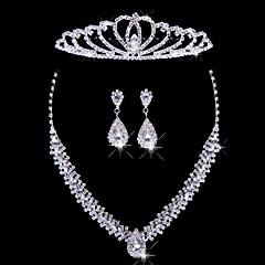 Women's Rhinestone Jewelry Set Include Earrings Necklace Tiaras - Alloy For Wedding Special Occasion Anniversary Birthday Engagement Gift Women's Rhinestone Jewelry Set Include Earrings Necklace Tiaras - Alloy For Wedding Special Occasion Anniversary Birthday Engagement Gift