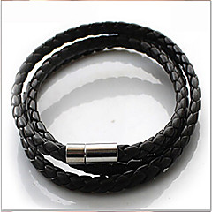 Homens Entrançado Enrole Pulseiras - Pele Básico, Fashion Pulseiras Branco / Preto / Café Para Diário / Casual / Esportes Homens Entrançado Enrole Pulseiras - Pele Básico, Fashion Pulseiras Branco / Preto / Café Para Diário / Casual / Esportes