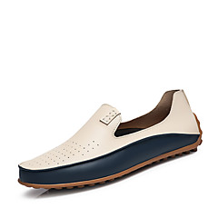 Homens Sapatos de couro Microfibra Primavera / Outono Conforto Mocassins e Slip-Ons Antiderrapante Branco / Azul / Loafers de conforto Homens Sapatos de couro Microfibra Primavera / Outono Conforto Mocassins e Slip-Ons Antiderrapante Branco / Azul / Loafers de conforto