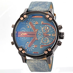 JUBAOLI Herrn Quartz Armbanduhr Militäruhr Duale Zeitzonen Leder Band Charme Schwarz Blau Grau Gelb JUBAOLI Herrn Quartz Armbanduhr Militäruhr Duale Zeitzonen Leder Band Charme Schwarz Blau Grau Gelb