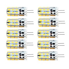 10 stk g4 2,5w 24led 2835smd 260lm 3000k / 6000k varm hvit / kul hvit lyslampe pære (ac / dc 10-20v ac200-240v) 10 stk g4 2,5w 24led 2835smd 260lm 3000k / 6000k varm hvit / kul hvit lyslampe pære (ac / dc 10-20v ac200-240v)
