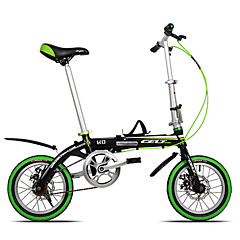 Dequilon K8 14 inch mini folding bike double disc brakes bicycle Ultraportability single speed black