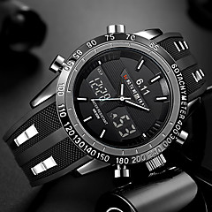 Homens Relógio de Pulso Impermeável Calendário Criativo Silicone Banda Analógico-Digital Amuleto Luxo Casual Preta - Preto Vermelho Azul Dois anos Ciclo de Vida da Bateria Homens Relógio de Pulso Impermeável Calendário Criativo Silicone Banda Analógico-Digital Amuleto Luxo Casual Preta - Preto Vermelho Azul Dois anos Ciclo de Vida da Bateria