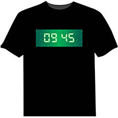 Light Up LED T-shirts T-Clock Time Display Cotton Novelty 4 AAA Batteries Light Up LED T-shirts T-Clock Time Display Cotton Novelty 4 AAA Batteries