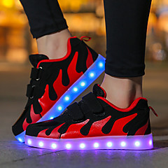 Flickor Skor Nät / Textil Höst Komfort / Lysande skor Sneakers Karborreband / LED för Rosa och Vit / Svartvit / Svart / röd Flickor Skor Nät / Textil Höst Komfort / Lysande skor Sneakers Karborreband / LED för Rosa och Vit / Svartvit / Svart / röd
