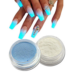 2pcs Akrylpulver / Nail Glitter Glitrende / Selvlysende Nail Art Design 2pcs Akrylpulver / Nail Glitter Glitrende / Selvlysende Nail Art Design