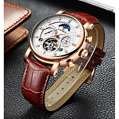 Męskie zegarek mechaniczny Szwajcarski 30 m Wodoszczelny / Wodoodporny Kalendarz / data / dzień Chronograf Prawdziwa skóra Pasmo Analog Luksusowy Casual Moda Czarny / Brązowy - Czarny Brązowy Dwa Męskie zegarek mechaniczny Szwajcarski 30 m Wodoszczelny / Wodoodporny Kalendarz / data / dzień Chronograf Prawdziwa skóra Pasmo Analog Luksusowy Casual Moda Czarny / Brązowy - Czarny Brązowy Dwa