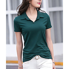 Damen Solide T-shirt, V-Ausschnitt Baumwolle Damen Solide T-shirt, V-Ausschnitt Baumwolle