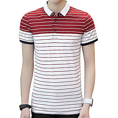 Herrn Gestreift Sport Polo, Hemdkragen Schlank Baumwolle Herrn Gestreift Sport Polo, Hemdkragen Schlank Baumwolle