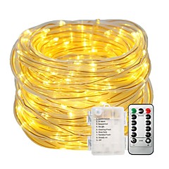 10m Light Sets / String Lights 100 LEDs Warm White / White / Color-changing Waterproof / Decorative Batteries Powered 1set 10m Light Sets / String Lights 100 LEDs Warm White / White / Color-changing Waterproof / Decorative Batteries Powered 1set