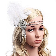Grande Gatsby Vintage / Anos 20 Ocasiões Especiais Mulheres Faixa De Cabelo Estilo Melindrosa Bandanas Branco / Preto Vintage Cosplay Fibra Sintética / Strass Trajes da Noite das Bruxas / Franjas Grande Gatsby Vintage / Anos 20 Ocasiões Especiais Mulheres Faixa De Cabelo Estilo Melindrosa Bandanas Branco / Preto Vintage Cosplay Fibra Sintética / Strass Trajes da Noite das Bruxas / Franjas