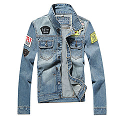 Homens Jaqueta jeans Vintage - Geométrica Homens Jaqueta jeans Vintage - Geométrica