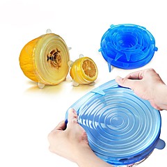 6pcs silicone universel alimentaire wrap couvercle-bol silicone couvercle pan cuisine scelleur de couvercle sous vide 6pcs silicone universel alimentaire wrap couvercle-bol silicone couvercle pan cuisine scelleur de couvercle sous vide