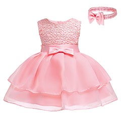 Bambino Da ragazza Attivo / Essenziale Feste / Compleanno Tinta unita Pizzo Senza maniche Sopra il ginocchio Cotone / Poliestere Vestito Giallo Bambino Da ragazza Attivo / Essenziale Feste / Compleanno Tinta unita Pizzo Senza maniche Sopra il ginocchio Cotone / Poliestere Vestito Giallo