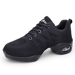 Women's Dance Sneakers Mesh Sneaker Flat Heel Dance Shoes White / Black / Red Women's Dance Sneakers Mesh Sneaker Flat Heel Dance Shoes White / Black / Red