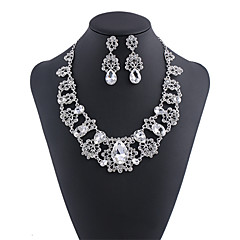 Damen Weiß Kristall Klassisch Schmuck-Set Herz, Gypsophila Luxus Einschließen Halskette Silber / Rot Für Hochzeit Party Damen Weiß Kristall Klassisch Schmuck-Set Herz, Gypsophila Luxus Einschließen Halskette Silber / Rot Für Hochzeit Party