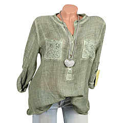 Chemise Femme, Couleur Pleine Dentelle Chemise Femme, Couleur Pleine Dentelle