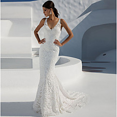 Mujer Fiesta Elegante Vaina Vestido - Encaje Espalda al Aire, Un Color Maxi Escote en V Profunda / Sexy Mujer Fiesta Elegante Vaina Vestido - Encaje Espalda al Aire, Un Color Maxi Escote en V Profunda / Sexy