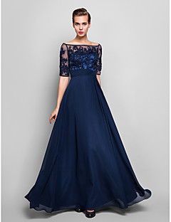 Evening Dresses Online For 2018 Sheath Column Illusion Neck Floor Length Chiffon Lace Over Tulle Vintage Inspired Formal Evening Dress With Beading Liques By Ts Couture