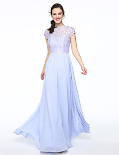 Short Sleeve Bridesmaid Dresses Search Lightinthebox A Line Jewel Neck Floor Length Chiffon Lace Bodice Bridesmaid Dress With Pleats By Lan Ting Bride Illusion Sleeve