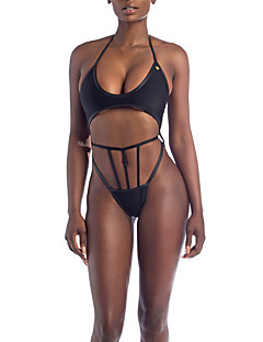 Χαμηλού Κόστους Μπικίνι &amp; Μαγιό-Γυναικεία Μαύρο Ρουμπίνι Ανθισμένο Ροζ Στρινγκ Μπούρκα Μαγιό - Μονόχρωμο M L XL Μαύρο