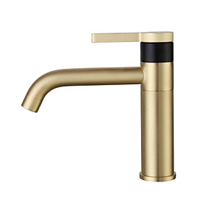 halpa Hanat-Kylpyhuone Sink hana - Laajallle ulottuva Kromi / Öljytty pronssi / Harjattu Integroitu Yksi kahva yksi reikäBath Taps