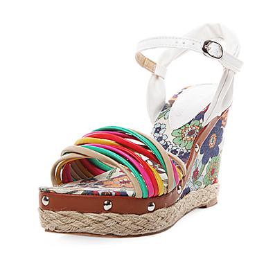 Colorful Leatherette Wedge Sandals With Ankle Strap (More Colors ...