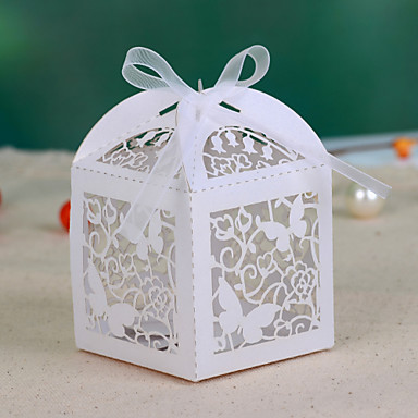 12 Piece/Set Favor Holder - Cuboid Pearl Paper Favor Boxes Non ...