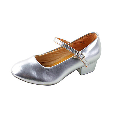 Women's Kids' Modern Ballroom Practice Shoes Leatherette Heel Chunky ...
