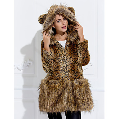 Long Sleeve Hood Faux Fur Casual/Party Coat 617463 2018 – $66.14