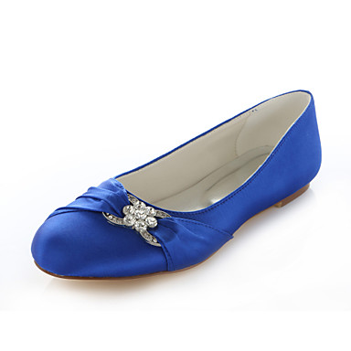Women's Shoes Silk Spring / Summer Flat Heel Crystal Pink / Royal Blue / Champagne / Wedding / Party & Evening Women's Shoes Silk Spring / Summer Flat Heel Crystal Pink / Royal Blue / Champagne / Wedding / Party & Evening