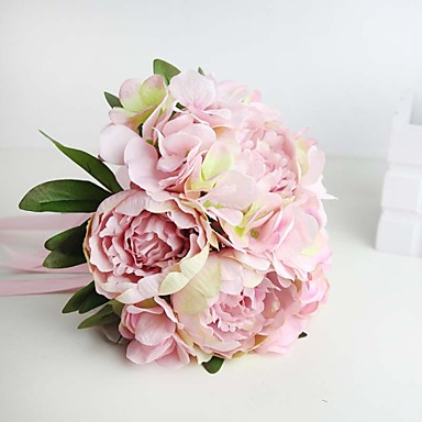 Beautiful Wedding Bouquet Peonies and Hydrangeas Pink Artificial ...