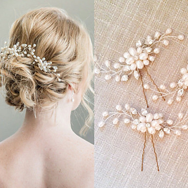 Pearl Crystal Hair Combs Hair Stick Headpiece Classical Feminine Style ...