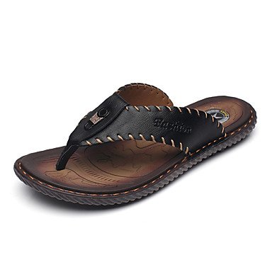 Men's Shoes Cowhide Summer / Fall Formal Shoes Slippers & Flip-Flops Black / Navy Blue Men's Shoes Cowhide Summer / Fall Formal Shoes Slippers & Flip-Flops Black / Navy Blue