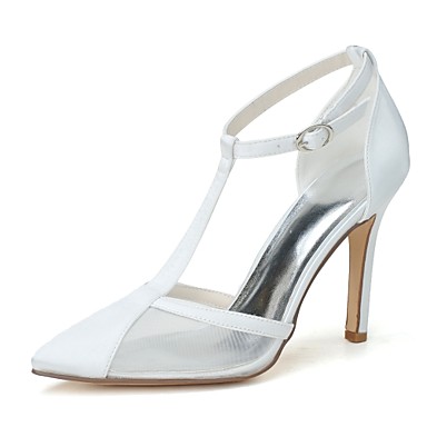 Women's Shoes Net / Satin Spring / Summer Basic Pump Wedding Shoes Pointed Toe White / Blue / Pink / Party & Evening Women's Shoes Net / Satin Spring / Summer Basic Pump Wedding Shoes Pointed Toe White / Blue / Pink / Party & Evening