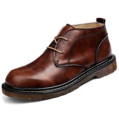 Men's Shoes Leather / Nappa Leather Fall / Winter Comfort / Fashion Boots Boots Black / Brown / Khaki Men's Shoes Leather / Nappa Leather Fall / Winter Comfort / Fashion Boots Boots Black / Brown / Khaki