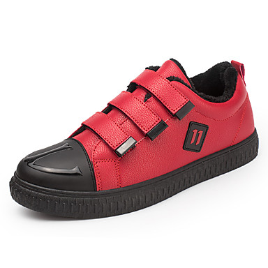 Men's Shoes PU Fall / Winter Comfort / Fluff Lining Sneakers Track & Field Shoes Black / Red Men's Shoes PU Fall / Winter Comfort / Fluff Lining Sneakers Track & Field Shoes Black / Red