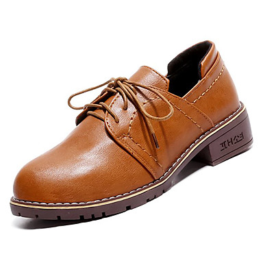 Women's Shoes Rubber Spring / Fall Comfort Oxfords Flat Heel Black / Light Brown Women's Shoes Rubber Spring / Fall Comfort Oxfords Flat Heel Black / Light Brown