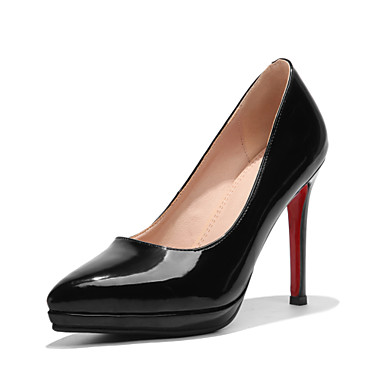 Women's Shoes Patent Leather Spring / Summer Comfort / Basic Pump Heels Stiletto Heel Pointed Toe Black / Pink / Party & Evening / Dress Women's Shoes Patent Leather Spring / Summer Comfort / Basic Pump Heels Stiletto Heel Pointed Toe Black / Pink / Party & Evening / Dress