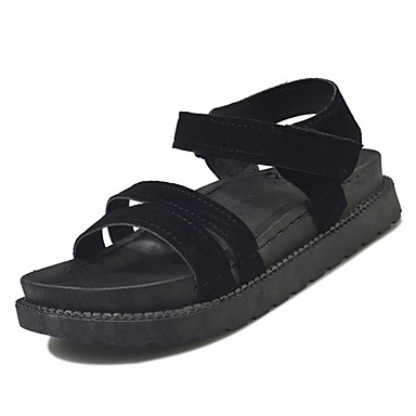 Women's Shoes PU(Polyurethane) Summer Comfort Sandals Block Heel Black / Khaki Women's Shoes PU(Polyurethane) Summer Comfort Sandals Block Heel Black / Khaki