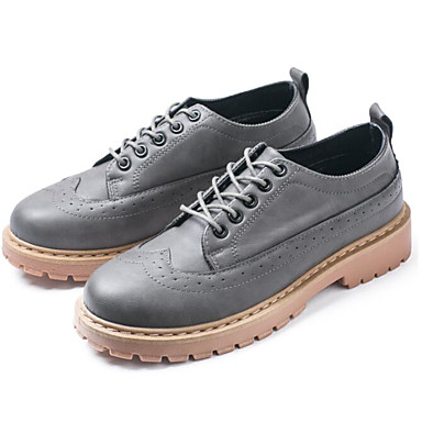 Men's Shoes PU Spring / Fall Comfort Oxfords Black / Gray Men's Shoes PU Spring / Fall Comfort Oxfords Black / Gray