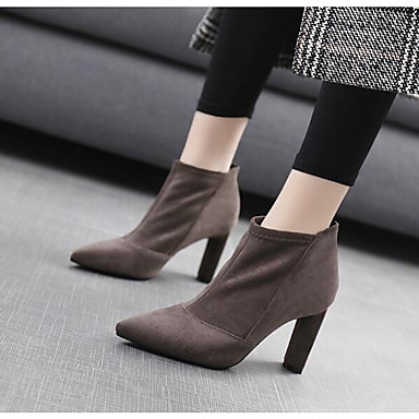 Women's Shoes Nubuck leather Spring / Fall Comfort Boots Chunky Heel Black / Gray Women's Shoes Nubuck leather Spring / Fall Comfort Boots Chunky Heel Black / Gray