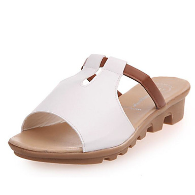 Women's Shoes PU(Polyurethane) Summer Comfort Sandals Flat Heel White / Black / Light Blue Women's Shoes PU(Polyurethane) Summer Comfort Sandals Flat Heel White / Black / Light Blue