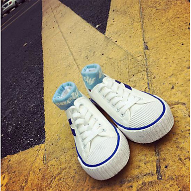 Women's Shoes Canvas Spring Comfort Sneakers Flat Heel Round Toe Red / Blue Women's Shoes Canvas Spring Comfort Sneakers Flat Heel Round Toe Red / Blue